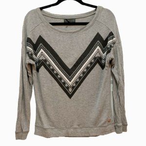Kendall & Kylie Gray Sweatshirt Zig Zag Graphic